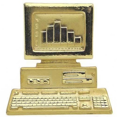 1980s Vintage Brooch Pin Retro Old School Desktop PC Computer CRT Monitor AJC