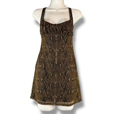 Urban Outfitters Mini Mesh Leopard Print Sleeveless Y2K Slip Dress Size PS 