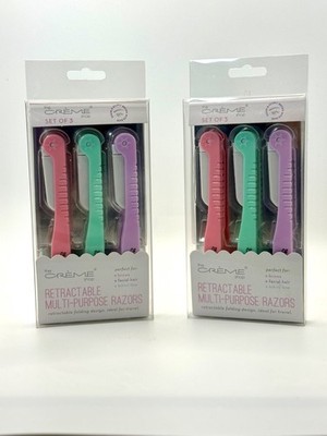 the Crème shop Retractable Multi-Purpose Eyebrow Razors Set of 3 ~ Bundle of 2