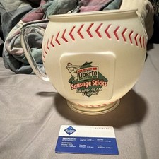 Oberto Grand Slam Flavor Baseball Advertising Mug, White & Red