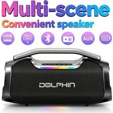 Portable Bluetooth Speaker 55W RMS Loud Stereo Sound with Bass Boost RGB Light