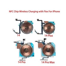 NFC Wireless Charging Coil Sticker with Volume Power Flex Cable for iPhone 14