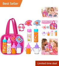 Colorful 6-Piece Baby Doll Feeding Set with Disappearing Bottles  Pacifiers