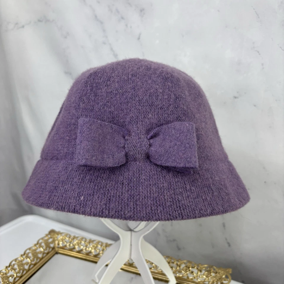 Sombrero Cloche Jaclyn Smith Mezcla Lana Invierno Derby Mujer Lavanda Arco Romántico Foto 4 de 4