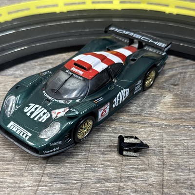 FLY Slot Car Porsche 911 GT1 98 Green Pirelli ''JEVER '' #6 Tested & Working