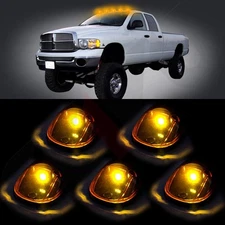 5 264145BK Cab Marker Light Amber Len + T10 3020 White Led for 99-02 Dodge Ram