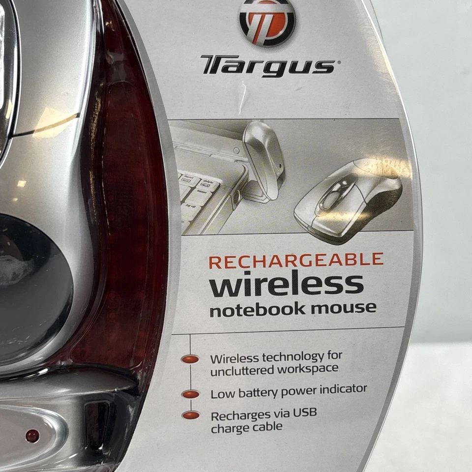Targus Rechargeable Wireless Notebook Mouse PC/Mac PAWM10U Computer NEW In Pack - Image 4 of 4