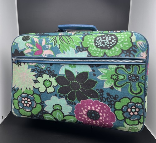 Vintage 1970's Hippie/Boho/Flower Power 70’s Design Suitcase Well-Loved / Worn