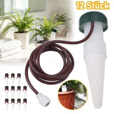 12X Automatic Drip Irrigation System Self Watering Spike Flower Plants Greenhous
