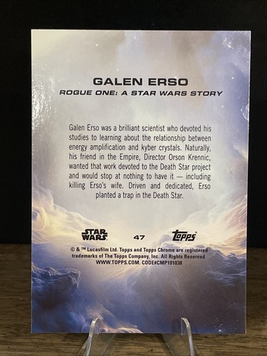 2025 Topps Chrome Star Wars Galen Erso #47 RayWave Refractor Hot SP! - Picture 2 of 2