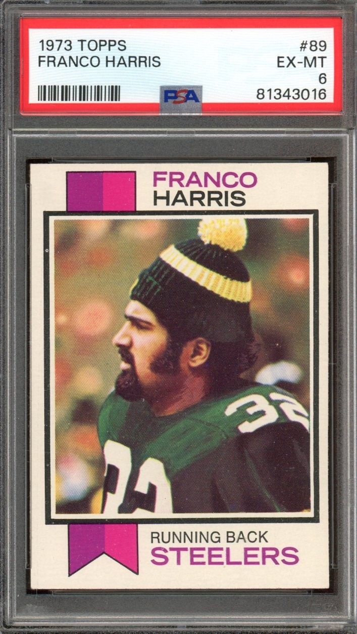 1973 TOPPS #89 FRANCO HARRIS PSA 6 STEELERS RC HOF [G016]