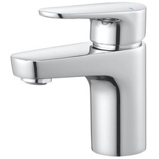 Swirl Bathroom Basin Tap Mono Mixer Silver Lever Clicker Waste Contemporary
