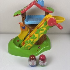 Weebles Wobble Musical Treehouse with Slide  2 Figures 2009 Works CLEAN