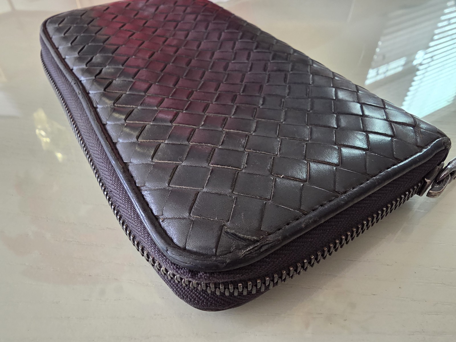 Bottega Veneta Intrecciato Woven Black Leather Zip-Around Long Wallet thumbnail 5