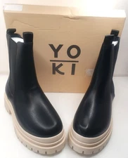 YOKI Duck Rain Boot Black Beige Style Arko-2 Women's Size 7