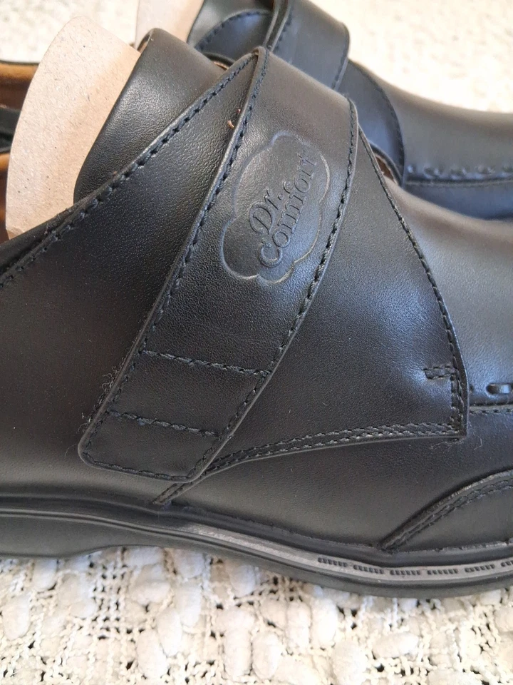 Dr Comfort 6210 Men's 9.5 XW Black Leather Adjustable Hook And Loop Strap New - Image 4 of 4