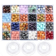 8mm Natural Mixed Materials Gemstones Beads Tiny Spacer Round Loose Beads Jew...