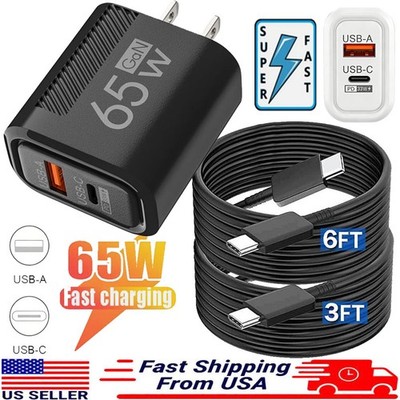 65W Super Fast Charging USB Type C Wall Charger For Samsung iPhone Android Phone