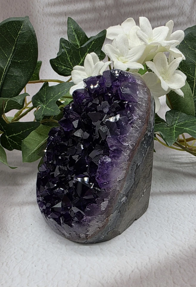 AAA Grade Natural Amethyst Geode Cluster, Polished Sides, Uruguay Deep Purple - Image 3 of 4