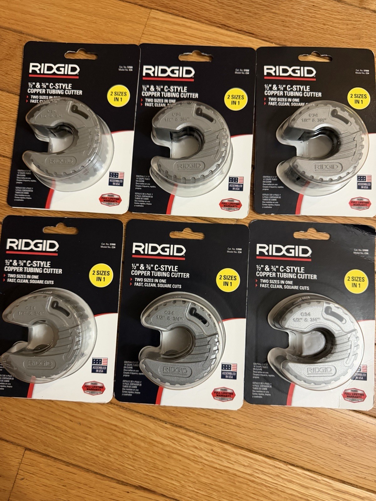 6 RIDGID C-STYLE COPPER TUBING CUTTER 1/2” & 3/4”
