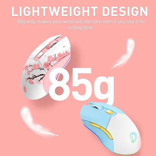 DAREU Gaming Mouse Sakura Color Wireless with Charging Dock Wireless 2.4G F/S - Picture 2 of 8