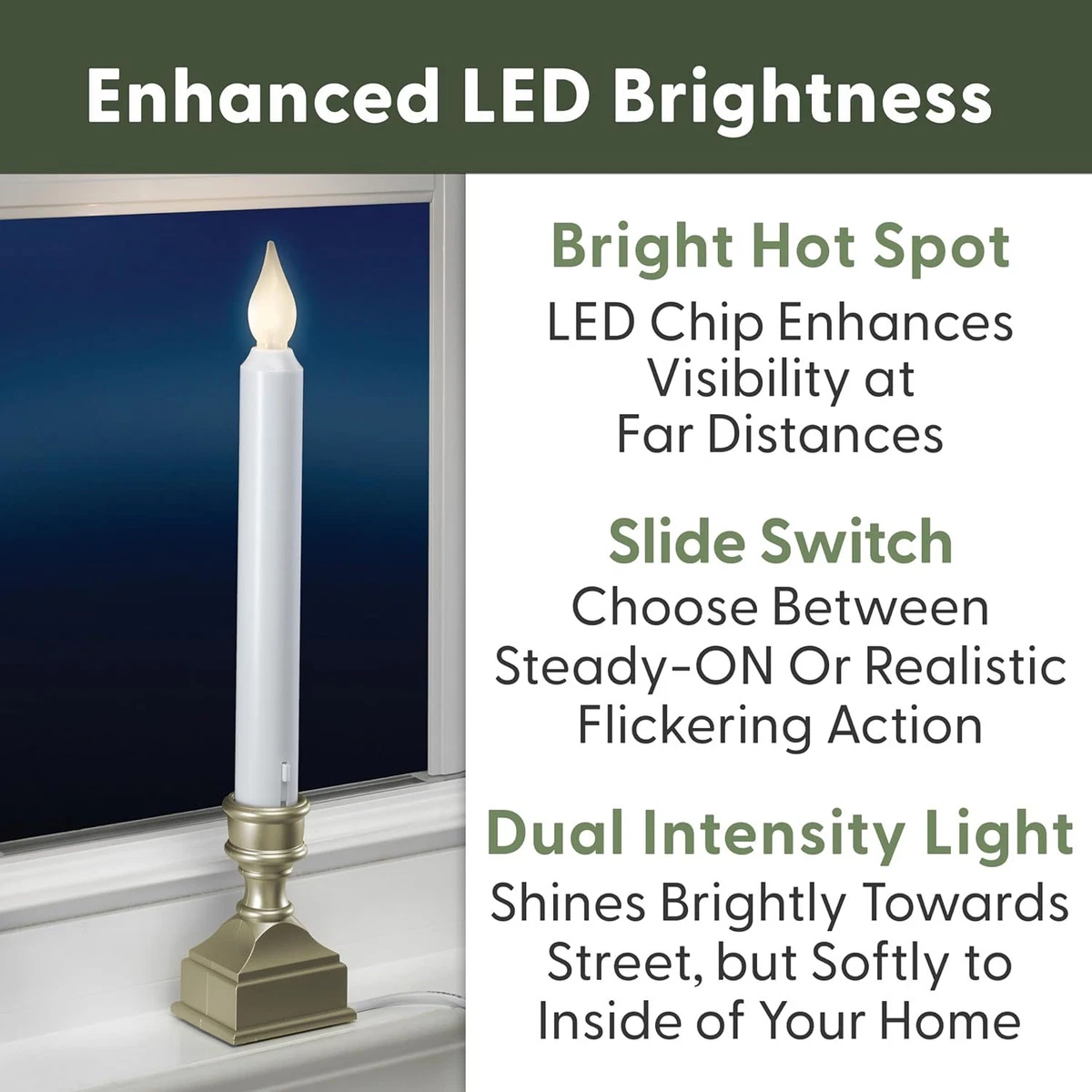 Led window 2024 candles with sensor