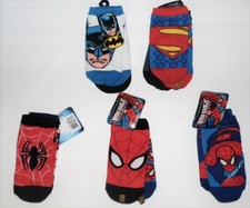 Spider-Man or Batman Toddler Boys 2 Pairs Socks Size 6-8.5 NWT