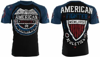 AMERICAN FIGHTER Sherman Eagle Black Athletic Mens Crewneck T-shirt M-3XL NWT