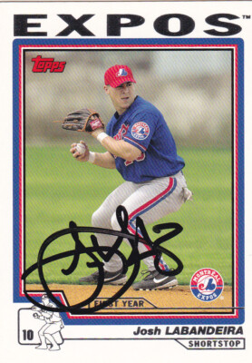 JOSH LABANDEIRA MONTREAL EXPOS SIGNED 2004 TOPPS BASEBALL CARD