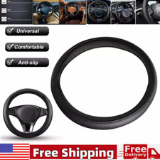 1538cm Universal Car Steering Wheel Cover Black Microfiber Leather Anti-slip