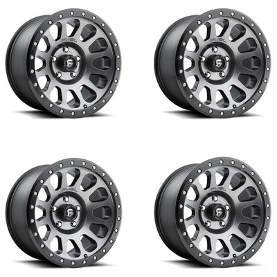 Set 4 Fuel  D601 Vector 20x9 5x150 Gunmetal Black Bead Ring Wheels 20'' 1mm Rims