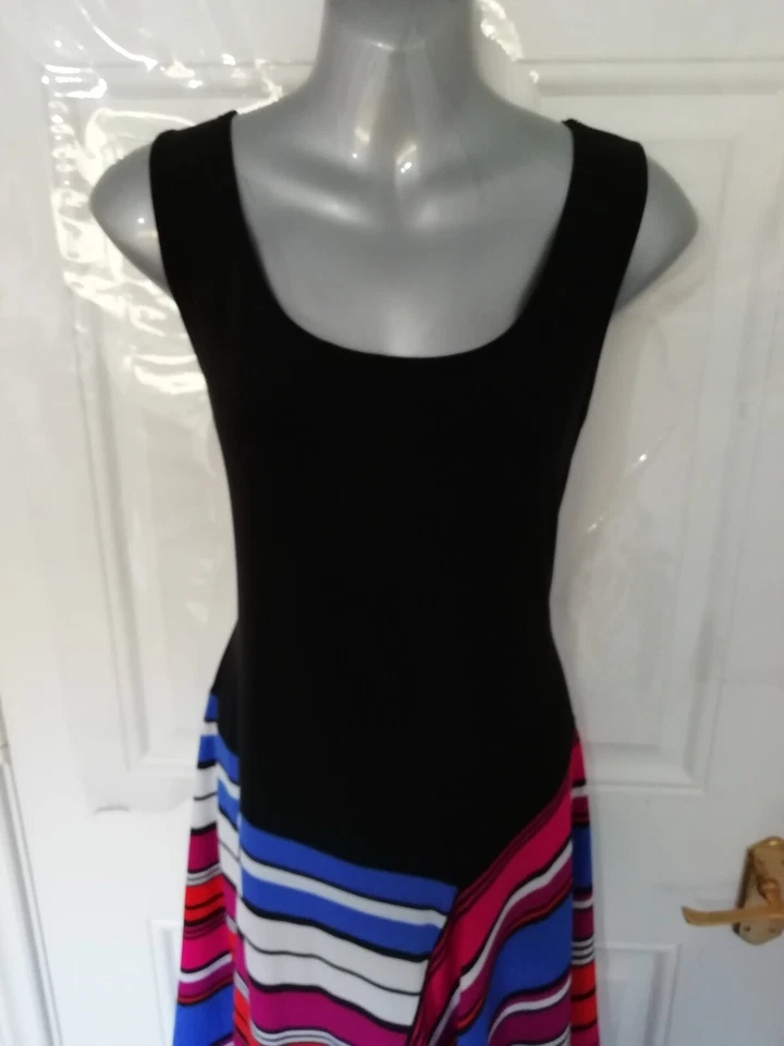 Coco Bianco Size M Black Blue Pink Red Lagenlook Stretchy Asymmetrical Dress - Image 3 of 4
