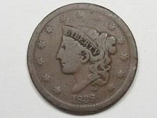 1838 US Rose Kopf Gro&szlig; Cent M&uuml;nze #16