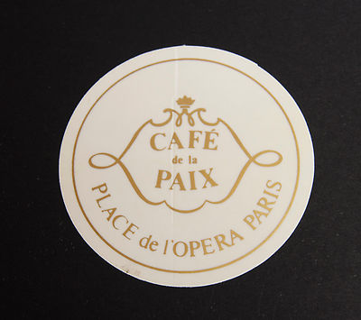 Vintage 1980's Café de la Paix  Paris  Decal Luggage Sticker 4''