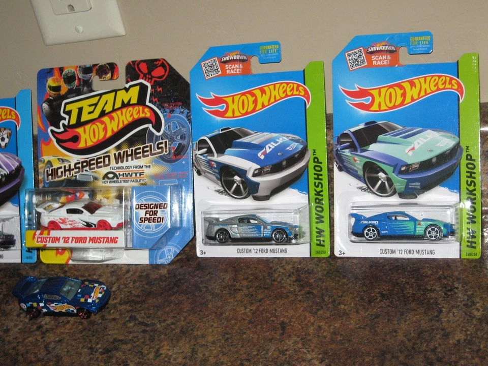 Hot Wheels Lot of 6 Custom 2012 Ford Mustang Variation Faulken Tire Team HWTF 12 - Image 3 of 3