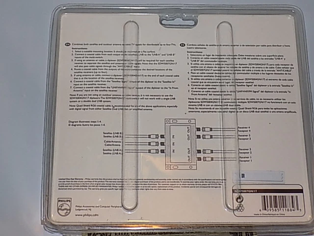 Philips 3x4 Multi-Switch with Powerpass Digital Video TV Cable Satellite - Image 4 of 4