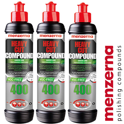 3x Menzerna Heavy Cut Compound 400 GREEN LINE (HCC 400) Schleifpolitur 250ml