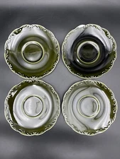 J & G Meakin Sterling Colonial English Ironstone 6 1/4"  Green Saucers Set of 4
