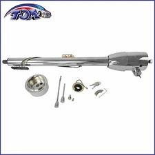 Chrome Stainless 32" Manual Floor Shift Tilt Steering Column Ignition Key For GM