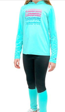 New Girls Champion Light Sea Green/Black lightweight 2pc set size 5/6