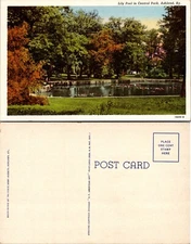 Lily Pool Central Park Ashland Kentucky Postcard