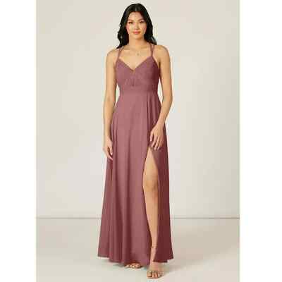 AZAZIE Aubrey Desert Rose Strappy Chiffon Maxi Bridesmaid Prom Dress | Size  4 | eBay