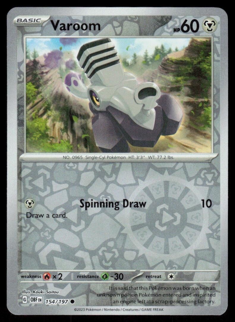 Pokemon - Varoom 154/197 - Reverse Holo - Obsidian Flames - NM/M