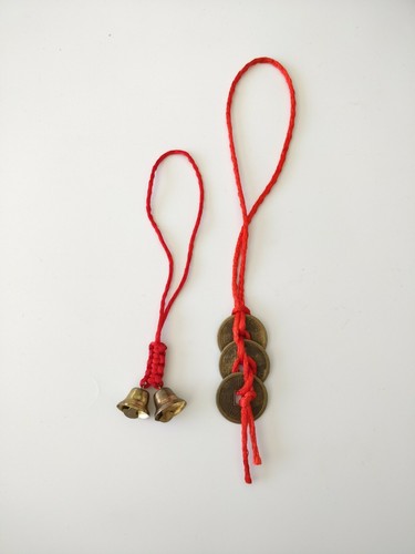 Chinese Feng Shui Three Coins And Bells Set Attract Wealth Prosperity Good Luck  - Picture 6 of 7