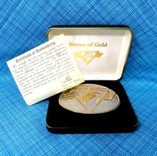 NAFC Waves of Gold Charter Member Fishing Club Belt Buckle 24k GP Vtg  .DBD587