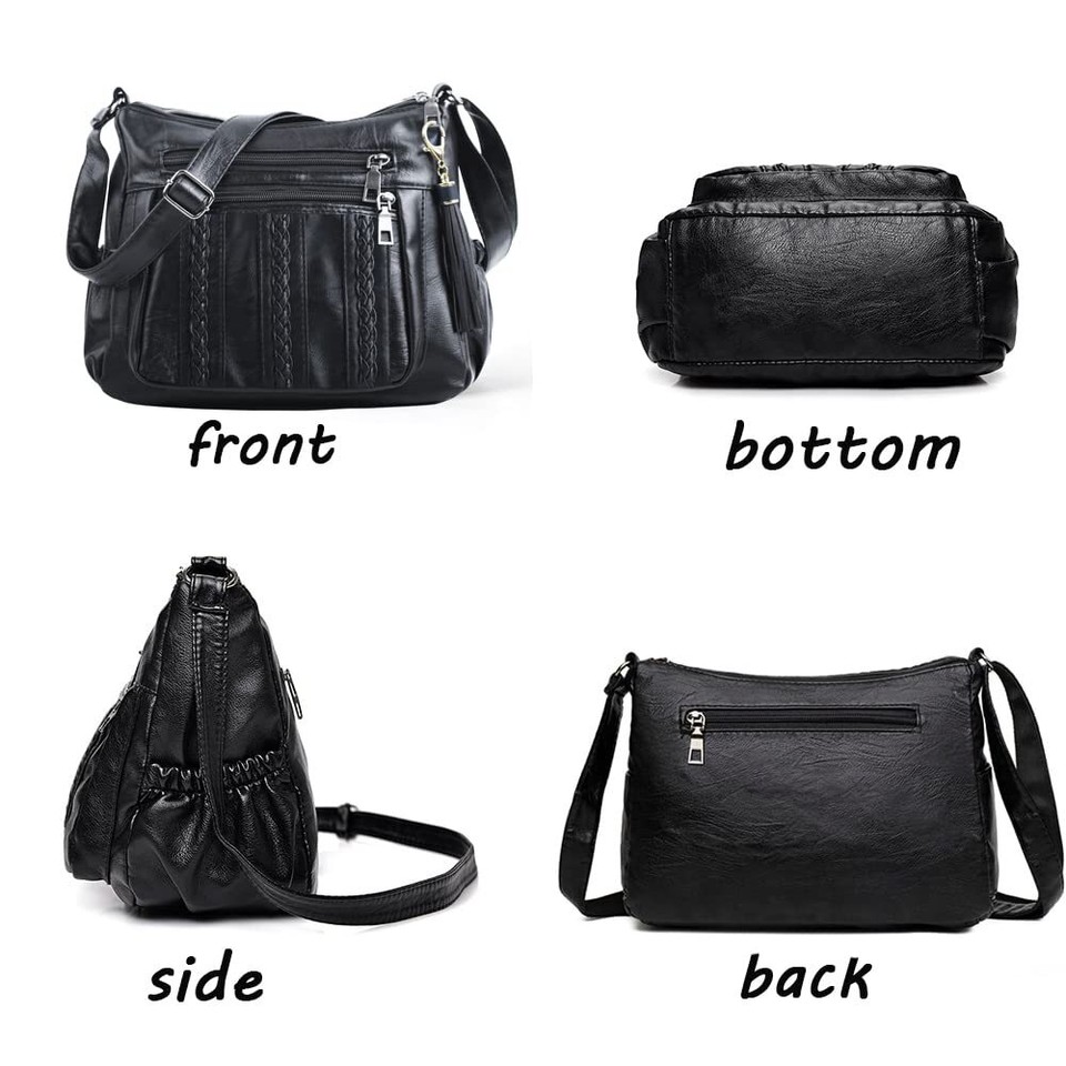 ELDA Purses for Women Pocketbooks Soft PU Leather Ladies Crossbody