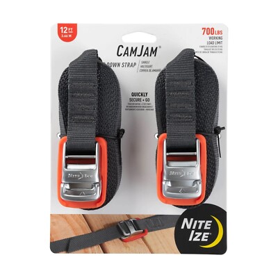 NiteIze CamJam Spanngurt 12 Fuß - 2er Pack CJWR12-09-2R6 orange/schwarz