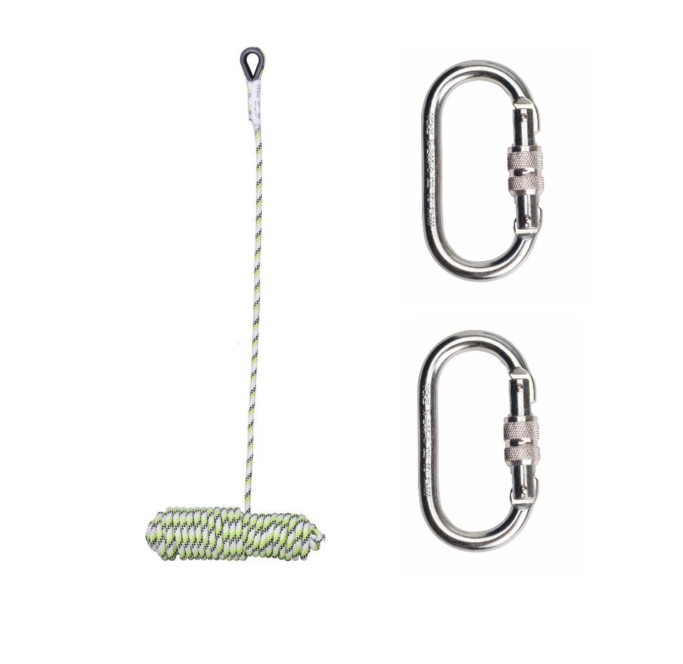 20 Meter Statisches Kletterseil 12mm Seil EN353 + 2 Karabiner Fallschutz Auffang - Bild 1 von 1