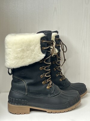 Kamik Women's Sienna F 2 Waterproof Black Winter Snow Boots Size 9 Fur Cuff