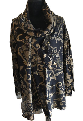 Ulla Popken Two-Piece Shirt Blouse Top & Scarf Size 20/22